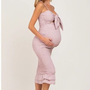 Elegant Pink Maternity Dress